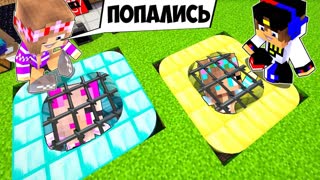 РЕБЕНОК И ДЕВУШКА Как Пройти Майнкрафт, но ВЫБЕРИ ПРАВИЛЬНЫЙ ЛАКИ БЛОК ! НУБА И ПРО ВИДЕО MINECRAFT